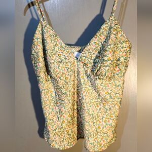 Lost + Wander Green Floral Camisole